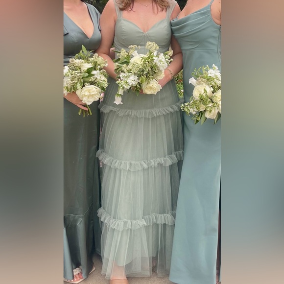 Revelry Sloane Tulle Dress Sage - Picture 2 of 2